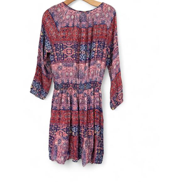 Lucky Brand  | L | Women's Mosaic Stripe Dress Mini Boho Mini Coverup - Picture 5 of 5